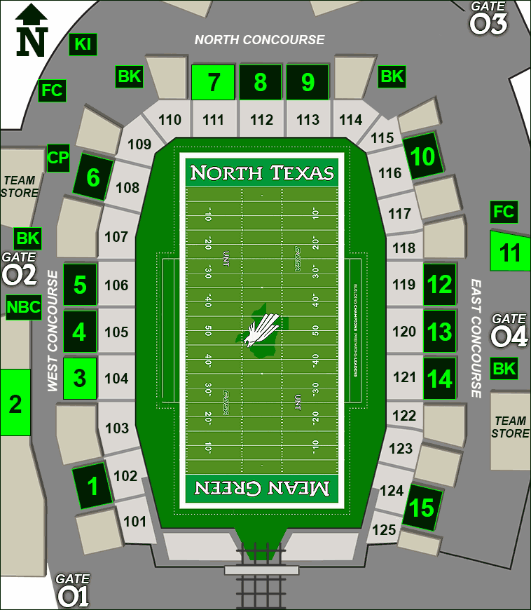 Apogee Stadium concessions map - barbeque