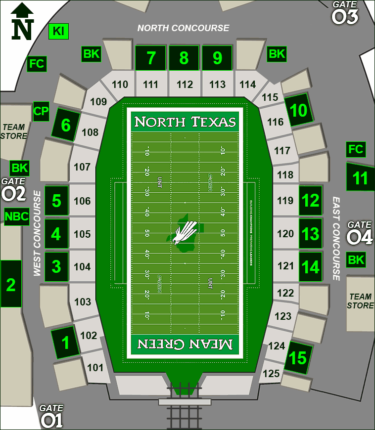 Apogee Stadium concessions map - Kona Ice