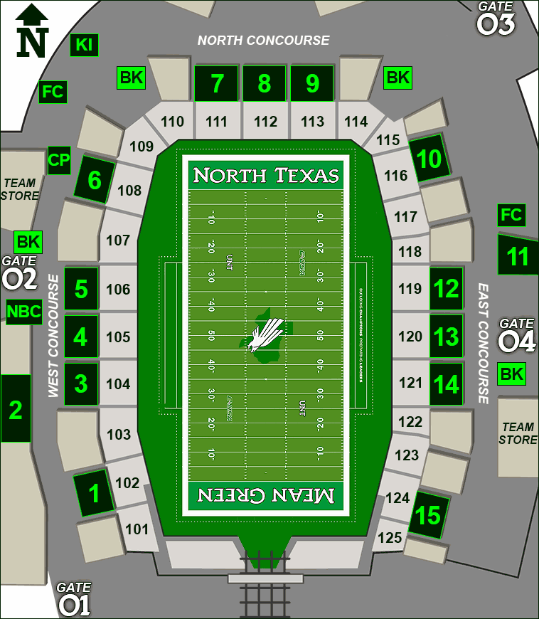 Apogee Stadium concessions map - wine